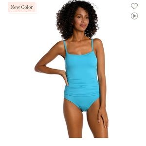 La Blanca Island Goddess Shirred One Piece Swimsuit Size 14